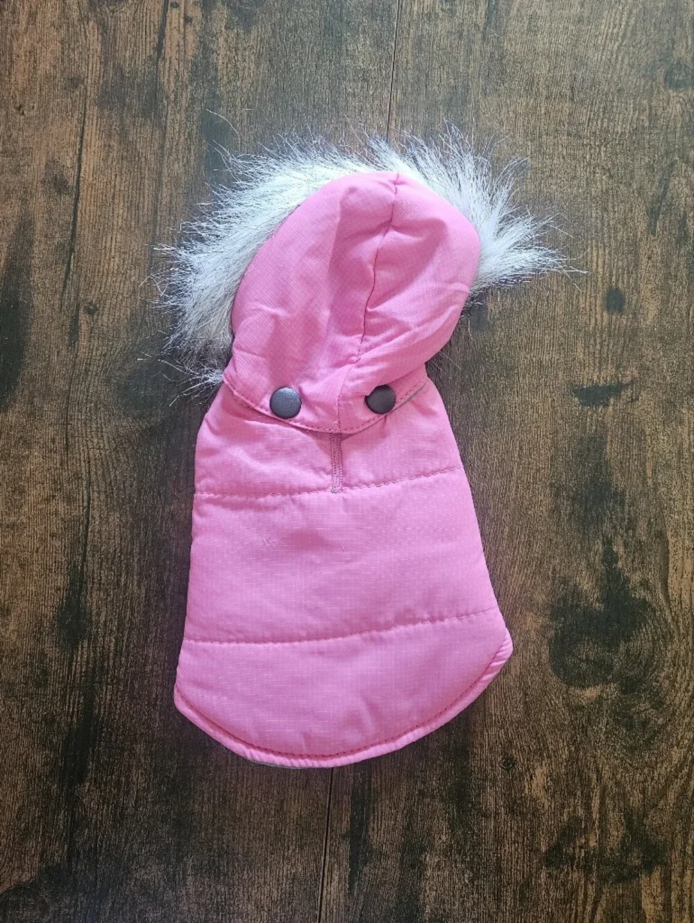 Zack & Zoey Pink Quilted Hooded Pet Coat with Faux Fur Trim Size XXS